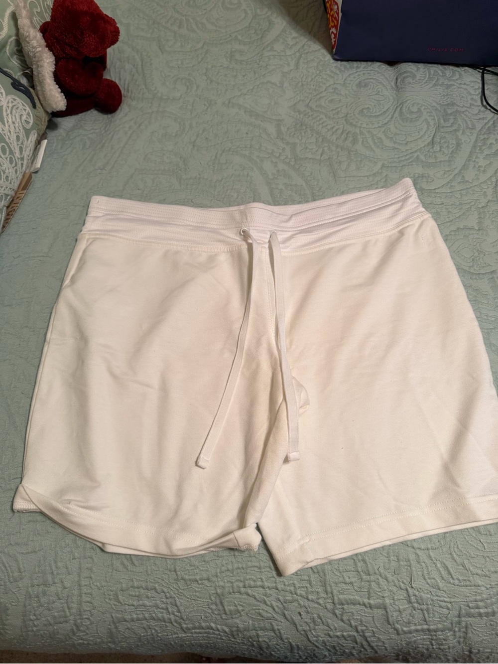 Danskin White Drawstring Athletic Lounge Shorts